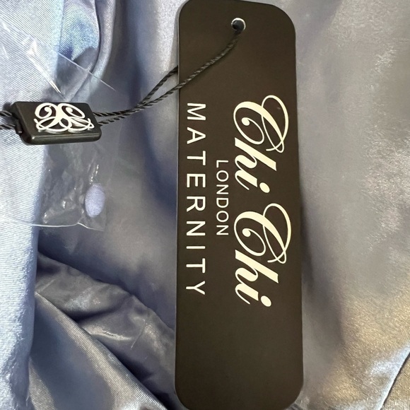 Chi Chi London Maternity Lolita Eyelet High Neck Midi Dress Purple Size 8 - Picture 12 of 13